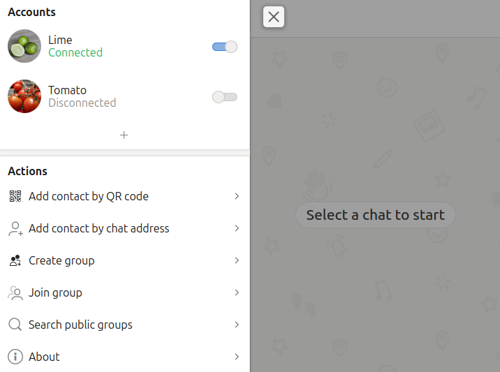 Kaidan 0.13.0: Multi-Account support with enable/disable toggle switch.