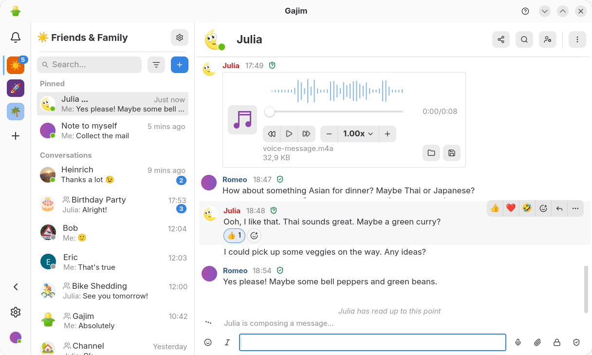 Gajim 2.3.5 bundles preferences and account settings!