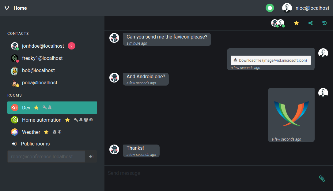 XMPP-Web main window