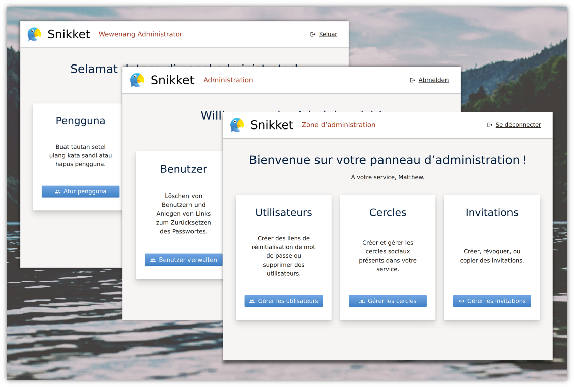 Snikket web admin view